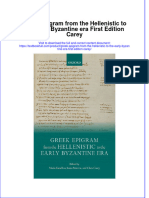 Ebffiledocnew - 742download Full Chapter Greek Epigram From The Hellenistic To The Early Byzantine Era First Edition Carey PDF