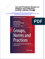 Full Chapter Groups Norms and Practices Essays On Inferentialism and Collective Intentionality Ladislav Koren PDF