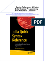 PDF Julia Quick Syntax Reference A Pocket Guide For Data Science Programming 1St Edition Antonello Lobianco Ebook Full Chapter