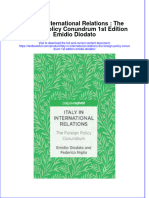 Textbook Italy in International Relations The Foreign Policy Conundrum 1St Edition Emidio Diodato Ebook All Chapter PDF