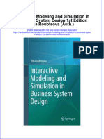 Full Chapter Interactive Modeling and Simulation in Business System Design 1St Edition Ella Roubtsova Auth PDF