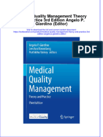 PDF Medical Quality Management Theory and Practice 3Rd Edition Angelo P Giardino Editor Ebook Full Chapter