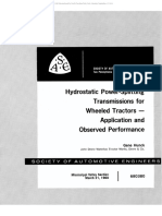 (SAE Technical Paper Series - 1968) Hydrostatic Power-Splitting Transmissions For Wheeled Tractors - Application and Observed Performance