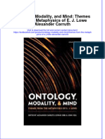 PDF Ontology Modality and Mind Themes From The Metaphysics of E J Lowe Alexander Carruth Ebook Full Chapter