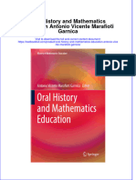 PDF Oral History and Mathematics Education Antonio Vicente Marafioti Garnica Ebook Full Chapter