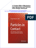 PDF Particles in Contact Micro Mechanics Micro Process Dynamics and Particle Collective Sergiy Antonyuk Ebook Full Chapter