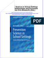 PDF Prevention Science in School Settings Complex Relationships and Processes 1St Edition Kris Bosworth Eds Ebook Full Chapter