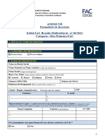 Anexo Vii Formulário de Inscrição Edital FAC Brasília Multicultural - N° 06/2021 Categoria - Meu Primeiro FAC