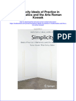 Textbook Simplicity Ideals of Practice in Mathematics and The Arts Roman Kossak Ebook All Chapter PDF