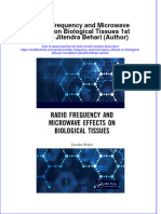 PDF Radio Frequency and Microwave Effects On Biological Tissues 1St Edition Jitendra Behari Author Ebook Full Chapter