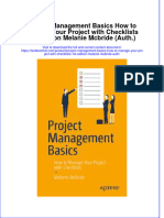 Full Chapter Project Management Basics How To Manage Your Project With Checklists 1St Edition Melanie Mcbride Auth PDF