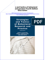 PDF Strategies and Tactics of Behavioral Research and Practice Fourth Edition Gina Green Ebook Full Chapter