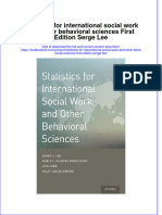 Textbook Statistics For International Social Work and Other Behavioral Sciences First Edition Serge Lee Ebook All Chapter PDF