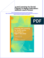 Full Chapter Teaching and Learning For Social Justice and Equity in Higher Education Foundations Laura Parson PDF