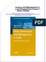 PDF Water Governance and Management in India Issues and Perspectives Volume 1 Girish Chadha Ebook Full Chapter