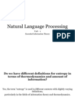 Natural Language Processing Natural Language Processing: Unit - 1 Essential Information Theory