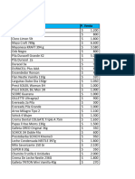 Listado Minimarket Adelinne