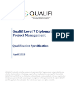 Qualifi Level 7 Diploma in Project Management Specification April 2023