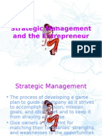 Strategic Management and The Entrepreneur