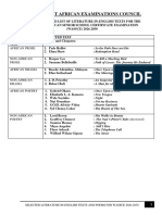 2026-2030 Selected Literature Texts.