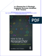 (Download PDF) How To Be A Researcher A Strategic Guide For Academic Success Jonathan ST B T Evans Online Ebook All Chapter PDF