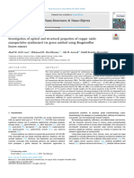 Investigation of Optical and Structural Properties of Copper Oxide