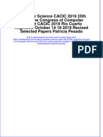 [Download pdf] Computer Science Cacic 2019 25Th Argentine Congress Of Computer Science Cacic 2019 Rio Cuarto Argentina October 14 18 2019 Revised Selected Papers Patricia Pesado online ebook all chapter pdf 