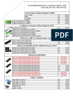 A&M Tecnology - Lista de Precios de Almacenamiento y Case