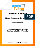 Mass Transport in Animals QP