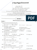 Model Test Paper 8 (Unsolved) : For Questions of Questions Given