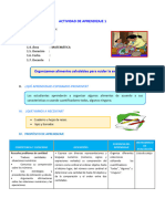 D1 A2 SESION Organizamos Alimentos Saludables para Cuidar La Salud