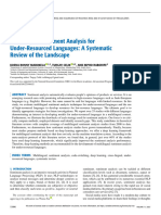 Multilingual Sentiment Analysis For Under-Resourced Languages: A Systematic Review of The Landscape