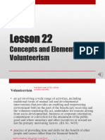 Lesson 22 Concepts and Elements of Volunteerism