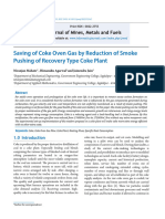 Saving of Coke Oven Gas by Reduction of Smoke Pushing of Recovery Type Coke Plant