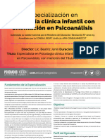 Especializacion en Psicologia Clinica Infantil Con Orientacion en Psicoanalisis 08-22