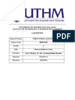 Lab Report (Moment Influence Line)