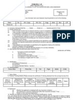 Application For A Licence To Act As Surveyor and Loss Assessor