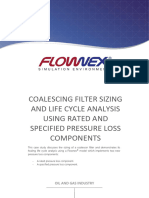 Coalescing Filter Sizing and Life Cycle Analysis Using Rated and Specified Pressure Loss Components