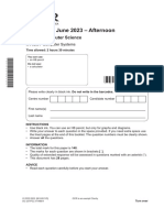 A Level Computer Science H446 - 01 Computer Systems Paper G