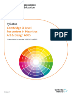 Syllabus: Cambridge O Level For Centres in Mauritius Art & Design 6005