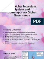 Week 5 and 6 The Global Interstate System and Contemporary Global Governance