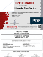 Certificado Curso NR 35 - Jaldilon Da Silva Santos