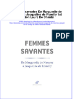 Femmes Savantes de Marguerite de Navarre À Jacqueline de Romilly 1st Edition Laure de Chantal Full Chapter Download PDF