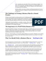 Sample Dental Practice Business Plan