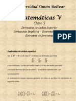 Matemáticas V Clase 5 Derivadas de Orden Superior-Derivación Implicita-Taylor - Extremos