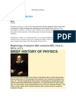 Brief History of Physics