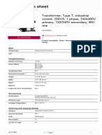 Industrial Control Transformers (Machine Tool) - 9070T200D31