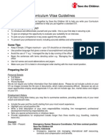 Curriculum Vitae Guidelines