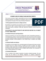 Kwekwe Poly Student Code of Conduct and Sanction Thereto