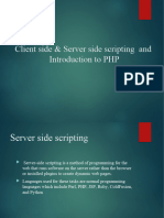 Client Side & Server Side Scripting and Introduction To PHP